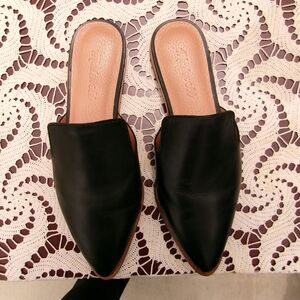 Madewell Chic Black Leather Mules